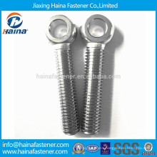 Stock stainless steel eye screws with machine thread